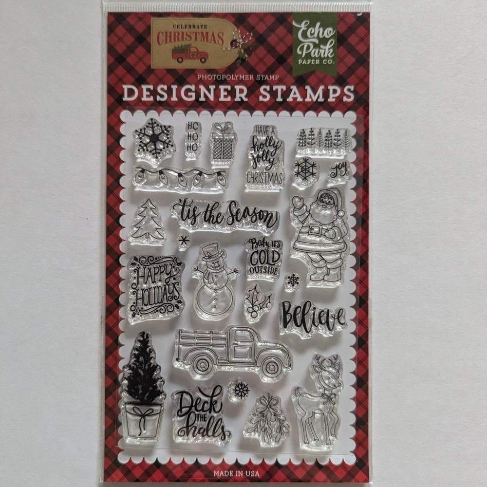 Echo Park Celebrate Christmas 4" x 5.75" photopolymer stamp set